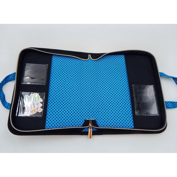 Bible Cover W Notebook Floral Black Teal Saved By Grace Through Faith Zippered - Picture 5 of 9